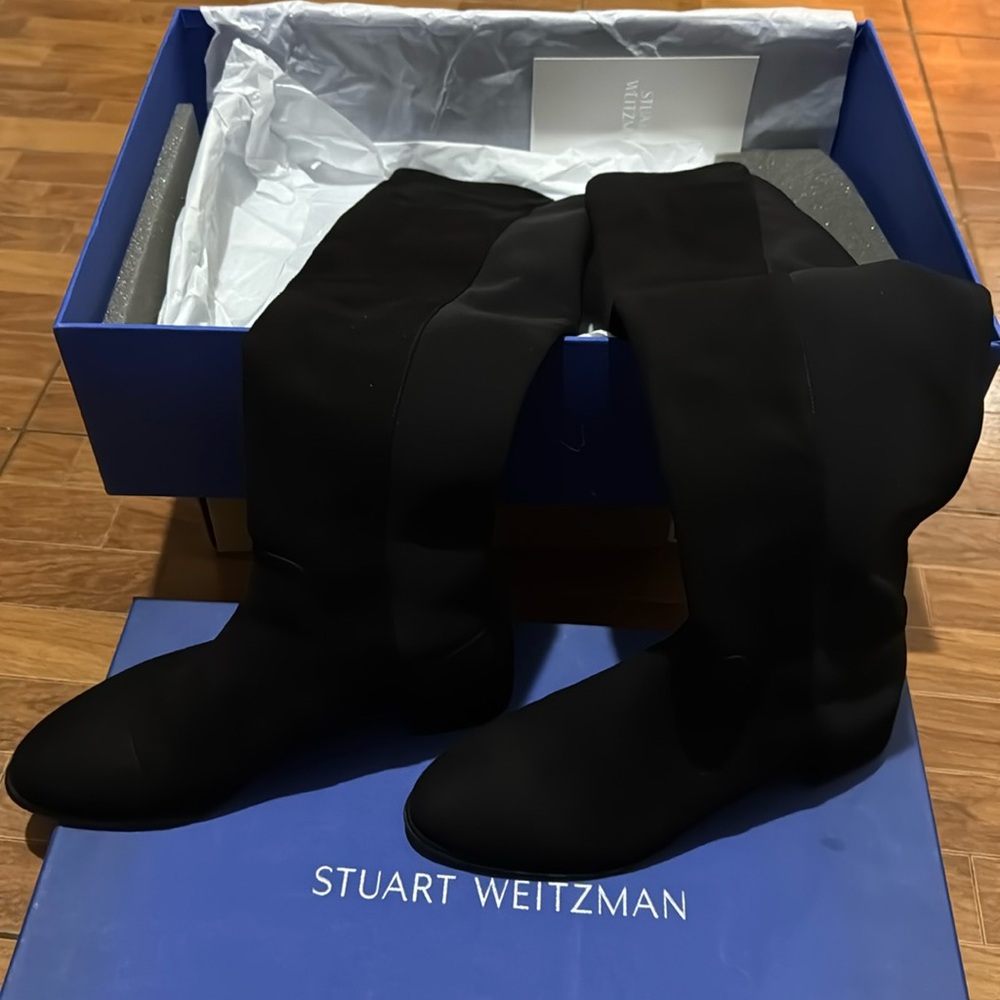 Stuart Weitzman black suede boots